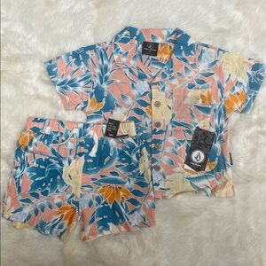 🆕 Volcom Kids Hawaiian Pattern Set 18M Boys Summer